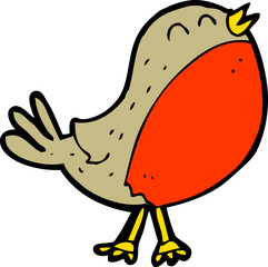 cartoon christmas robin