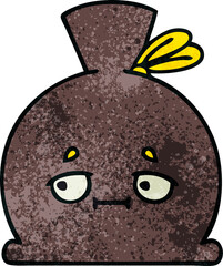 retro grunge texture cartoon sack
