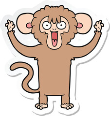 sticker of a cartoon monkey