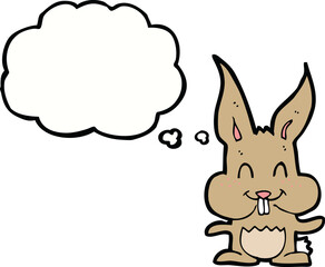 cartoon rabbit with thought bubble