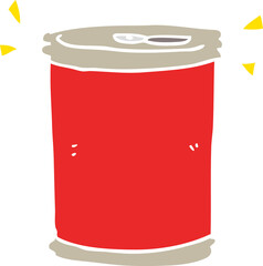flat color style cartoon soda can