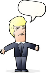 cartoon annoyed boss with speech bubble