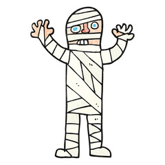 textured cartoon bandaged mummy