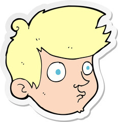sticker of a cartoon staring boy