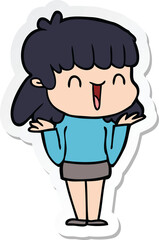 sticker of a cartoon woman