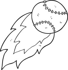 black and white cartoon sports ball