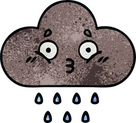 retro grunge texture cartoon storm rain cloud