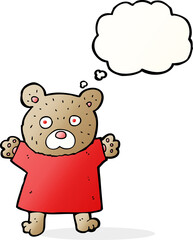 cartoon cute teddy bear with thought bubble