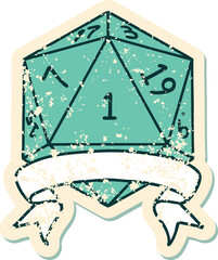 natural one d20 dice roll illustration