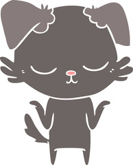 cute flat color style cartoon dog