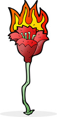 cartoon burning flower