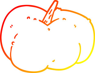 warm gradient line drawing cartoon pumpkin squash