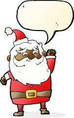 cartoon santa claus with speech bubble