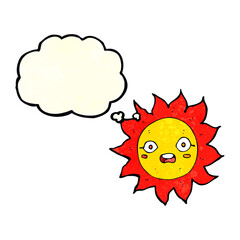 cartoon sun with thought bubble