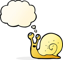 cartoon snail with thought bubble