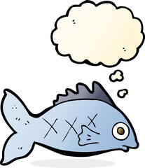 cartoon fish with thought bubble