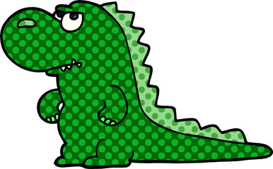 Naklejka premium cartoon doodle annoyed dinosaur