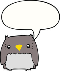 cute cartoon owl and speech bubble