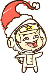 Christmas Astronaut Chalk Drawing