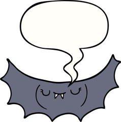 cartoon vampire bat and speech bubble