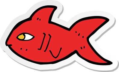 sticker of a cartoon fish