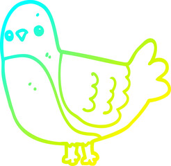 cold gradient line drawing cartoon bird