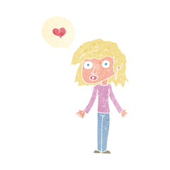cartoon woman in love