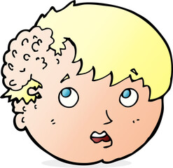 cartoon boy with ugly growth on head