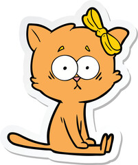 sticker of a cartoon cat