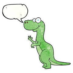 Obraz premium speech bubble textured cartoon dinosaur