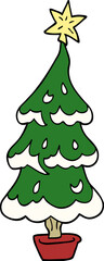cartoon doodle christmas tree