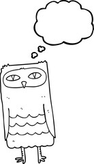 thought bubble cartoon owl