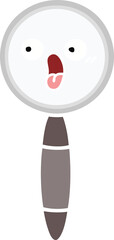 flat color retro cartoon magnifying glass