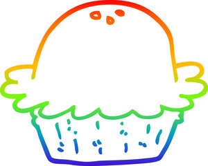 rainbow gradient line drawing cartoon pie