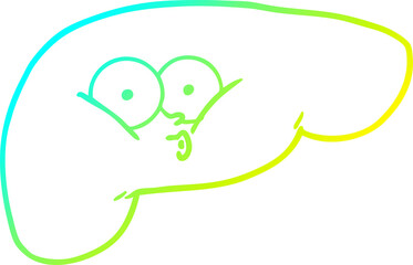 cold gradient line drawing cartoon curious liver