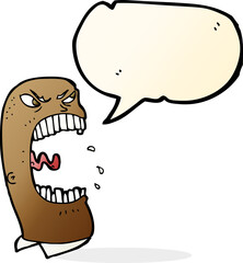 cartoon furious man shouting with speech bubble