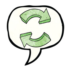 texture speech bubble cartoon recycling arrows