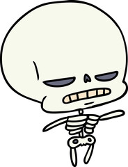 cartoon of spooky kawaii skeleton
