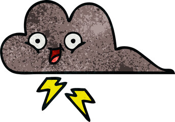 retro grunge texture cartoon storm cloud