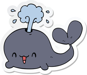 sticker of a cartoon whale