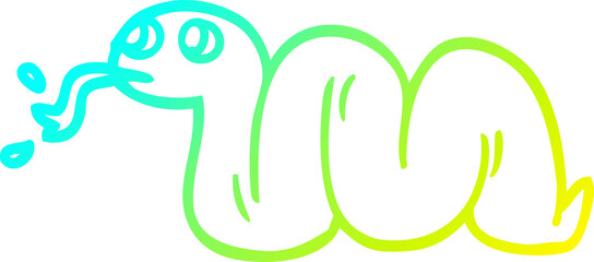 cold gradient line drawing cartoon snake