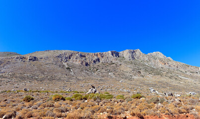 Fototapeta na wymiar Berglandschaft auf der Halbinsel Gramvousa, Kreta (Griechenland) 
