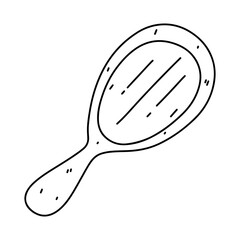 Mirror in hand drawn doodle style. Coloring book for children.