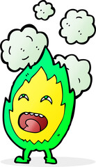 cartoon flame character
