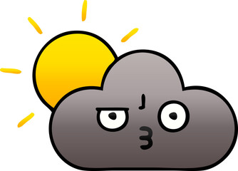 gradient shaded cartoon storm cloud and sun