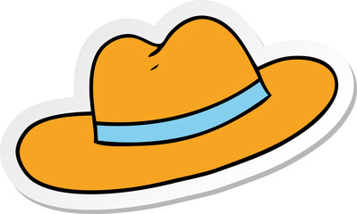 sticker cartoon doodle of a hat
