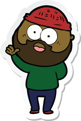 sticker of a cartoon bearded man
