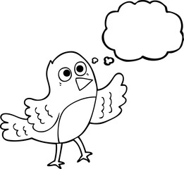 thought bubble cartoon bird
