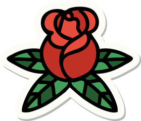 tattoo style sticker of a single rose