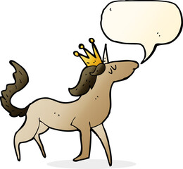 cartoon unicorn with speech bubble